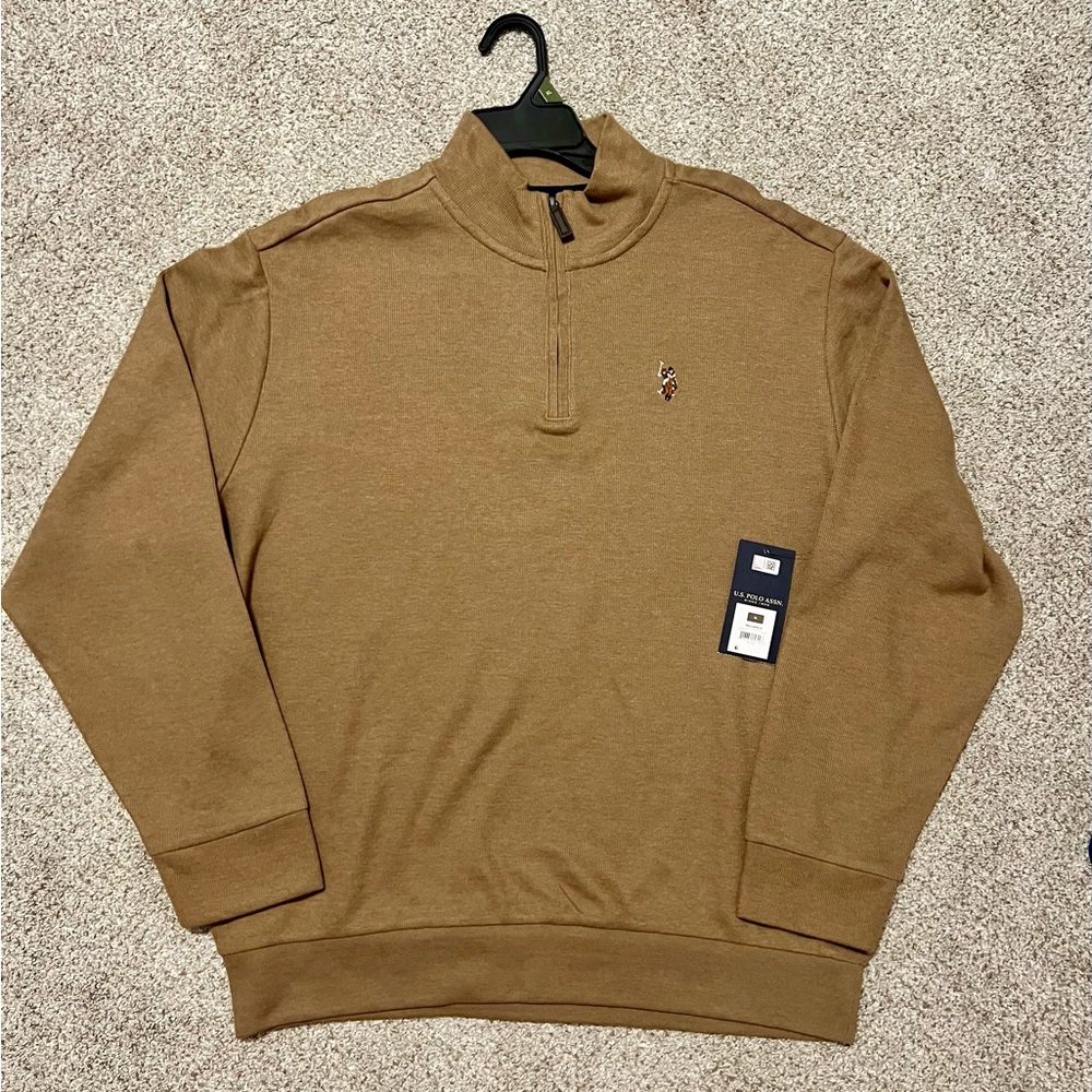 U.S. Polo Assn. Brown Quarter-Zip Pullover XL
